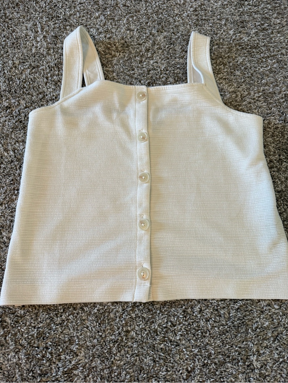 JCrew Cream Button-Front Ribbed Tank Top - Women